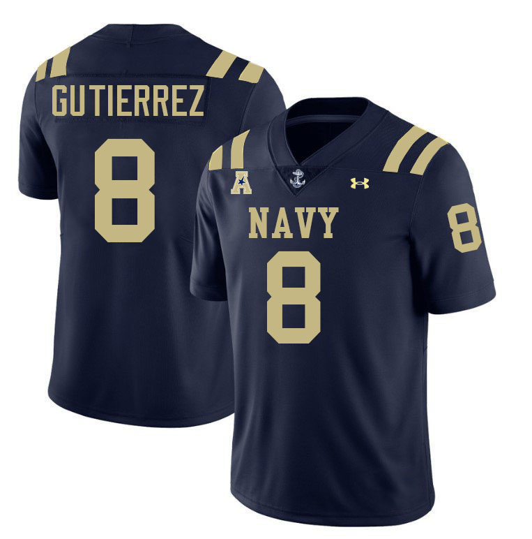 Navy Midshipmen #8 Jackson Gutierrez College Football Jerseys,Apparels Stitched-Navy Navy Midshipmen #8 Jackson Gutierrez College Football Jerseys,Apparels Stitched-Navy